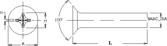 100 and 81 degree Flat Countersunk Head Screws