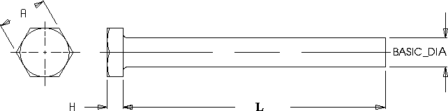 Hex Screw Head Sizes for Height and Head Hex. 