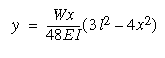 Deflection between load and support points