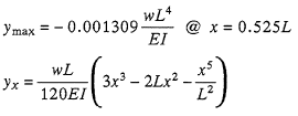 Deflection and End Slope Equation