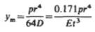 Deflection at center, v = 0.3