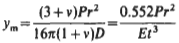 Deflection at center, v = 0.3