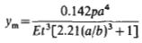 Deflection at center, v = 0.3