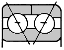 Double row angular contact with two piece outer ring ball bearings