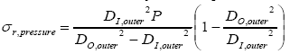 Radial Stress Caused by internal Pressure 