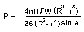 Power P Lost by Friction in Foot-pounds per Second