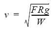 Velocity at radius formula