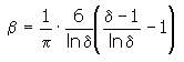 Calculation coefficient β