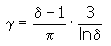 Calculation coefficient γ