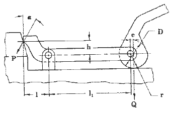 Toggle Mechanism Handle and Link Formula and Calculator