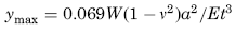 Deflection at x = 0, z = 0