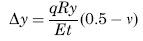 Change in height dimension y