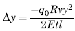 Change in height dimension y