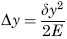 Change in height dimension y