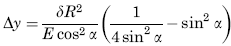 Change in height dimension y