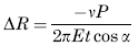 Radial Displacement of Circumference