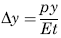 Change in height dimension y