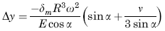 Change in height dimension y