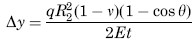 Change in height dimension y