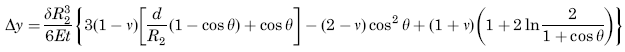 Change in height dimension y