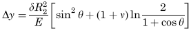 Change in height dimension y