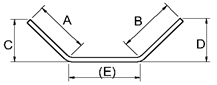 Re-bar With Two Legs Angled Center Line Length Equation and Calculator