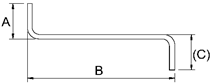 Rebar With Two Ninety 90° Degree Bend Center Line Length Equation and Calculator