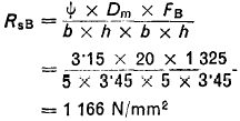 Check for maximum shear stress RsB from formula