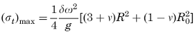 Maximum radial tangential stress