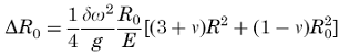 Change in inner radius