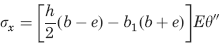 Stress throughout the thickness at corners A and D