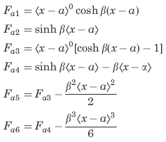 Functions fa1, fa2, Fa2, etc