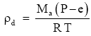 partial pressure of dry air