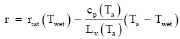 wet-bulb temperature predicts the mixing ratio