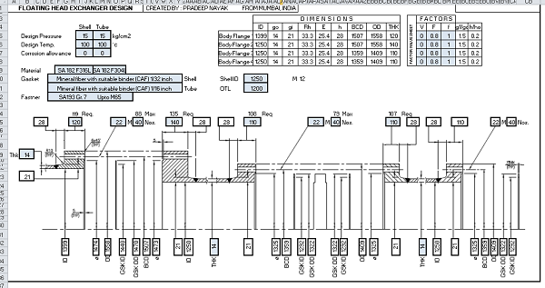 Floating Head Exchanger Design Spreadsheet Calculator Pressure Vessel