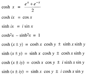 Hyperbolic Functions