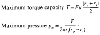 Clutch Disk Design Equations