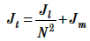 Total Inertia realized at Motor