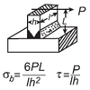 Tee Section Load Full Penetration Weld Perpendicular Loading Applied Stress Calculator